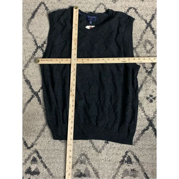 NEW WITH TAGS Saddlebred Sweater Vest Adult LARGE GRAY argyle pullover V-Neck me - Picture 5 of 5